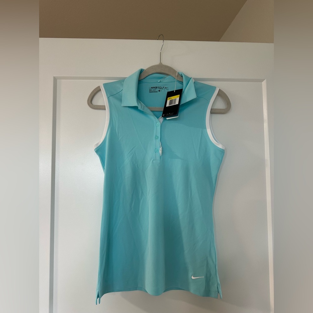 Nike Women's Sleeveless Polo - Light Blue